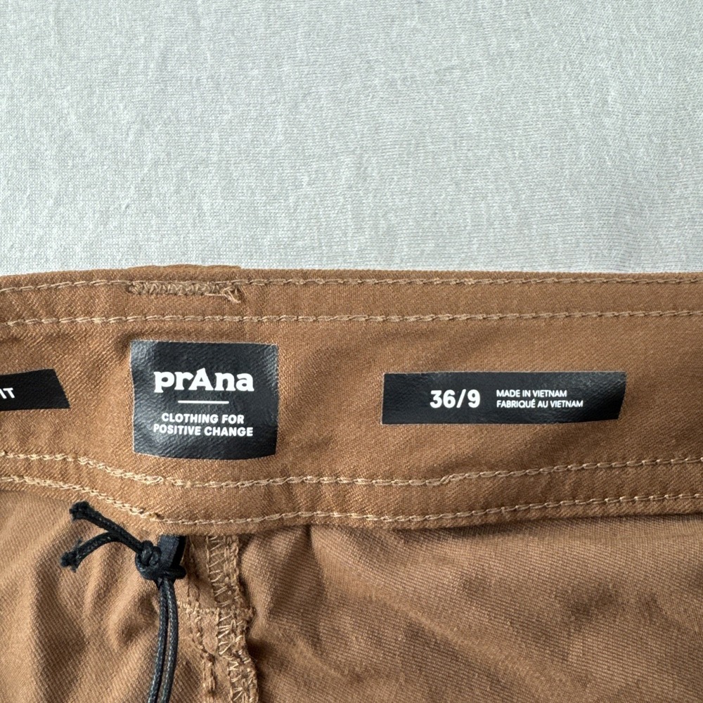 Prana Brion II Shorts Mens 36 Standard Fit Brown 9" Chino Outdoors Hiking NEW - Picture 6 of 8